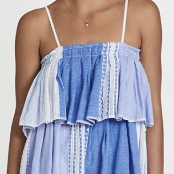 Lemlem Womens Esthal Colorblock Short Dress Swim Cover-up Blue XS $495, swim New - Picture 7 of 13